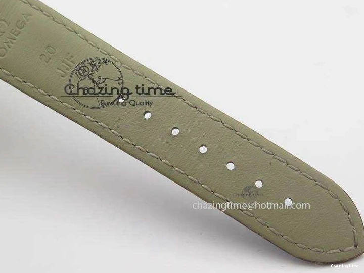 0214 Sporty Globemaster Master Chronometer SS RG V6F Best Edition Black Dial On Brown Leather Strap A 8270